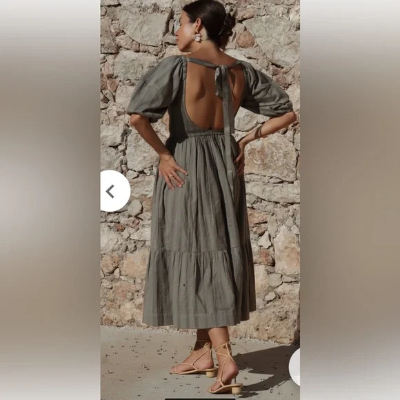 LAUDE the Label Frida Midi Dress in Azure Broderie size S/M NWOT - Picture 4 of 12